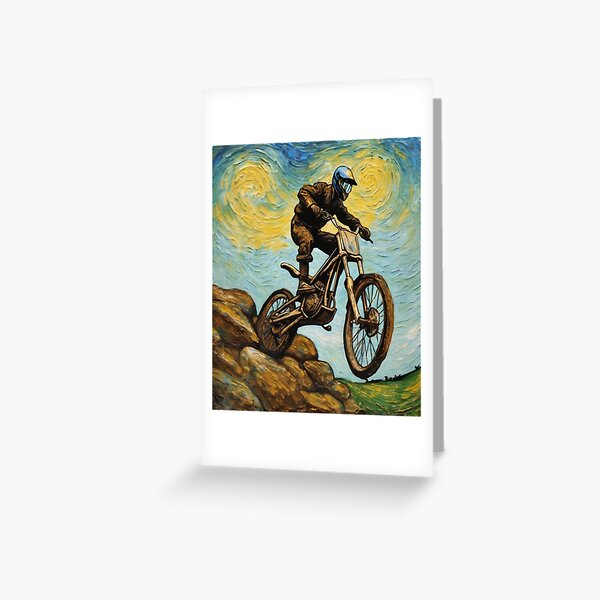 Aperçu de l'œuvre "Action de moto de trial audacieuse" créée et vendue par Artisticanvas.