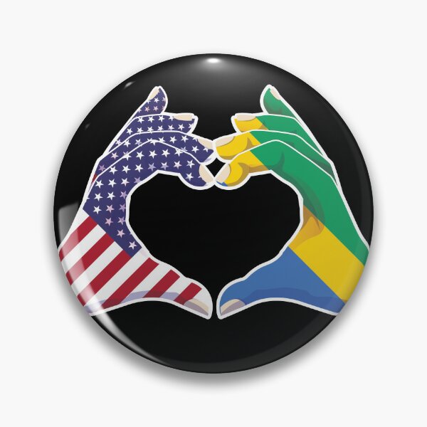 Item preview, Gabon Gabonese USA United States American America Love Heart Peace designed and sold by FlagX.