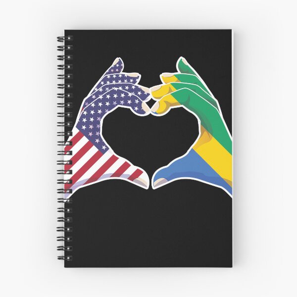 Item preview, Gabon Gabonese USA United States American America Love Heart Peace designed and sold by FlagX.