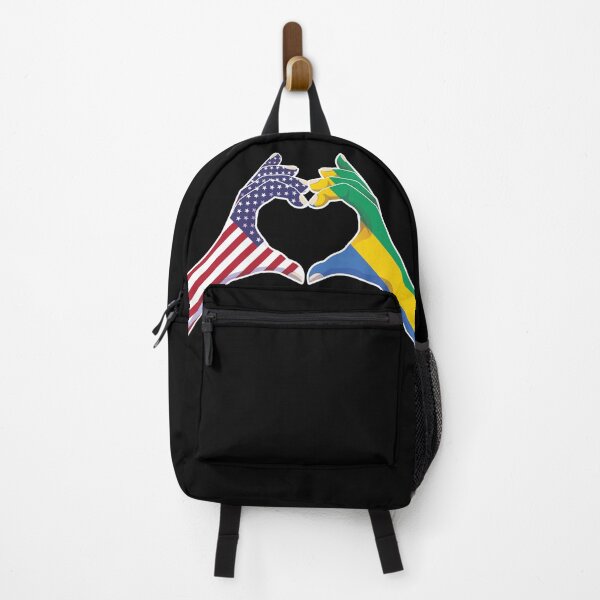 Item preview, Gabon Gabonese USA United States American America Love Heart Peace designed and sold by FlagX.