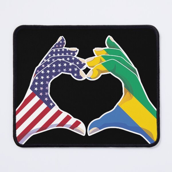 Item preview, Gabon Gabonese USA United States American America Love Heart Peace designed and sold by FlagX.