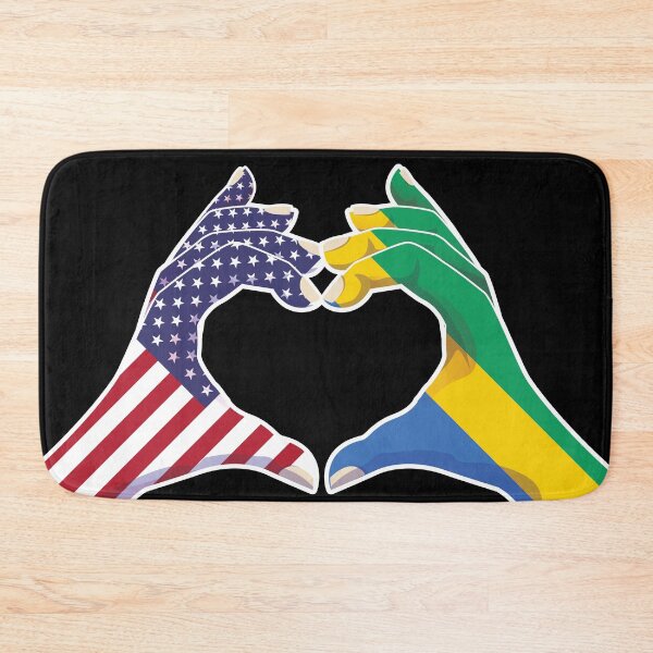 Item preview, Gabon Gabonese USA United States American America Love Heart Peace designed and sold by FlagX.