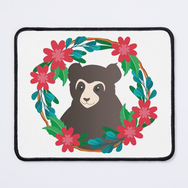 Item preview, Spectacled bear in a wreath of flowers designed and sold by OriKone.