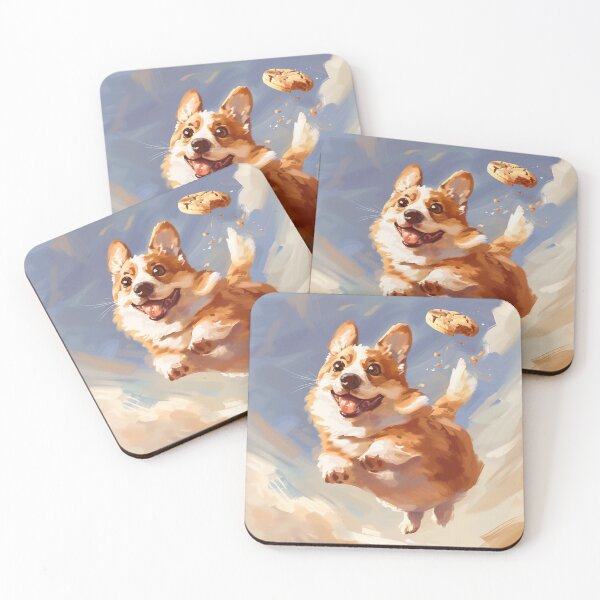 Item preview, Corgi flies through the sky and eats a cookie designed and sold by CorgiCuddle.