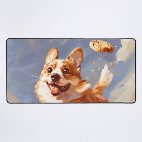 Item preview, Corgi flies through the sky and eats a cookie designed and sold by CorgiCuddle.