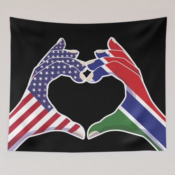 Item preview, Gambia Gambian USA United States American America Love Heart Peace designed and sold by FlagX.