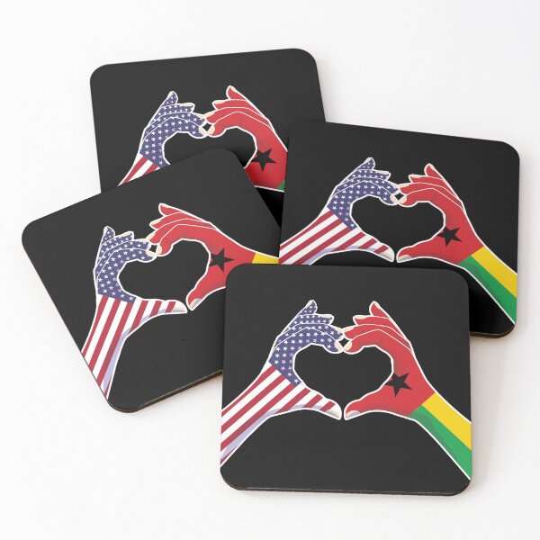 Item preview, Guinea-Bissau Bissau-Guinean USA United States American America Love Heart Peace designed and sold by FlagX.