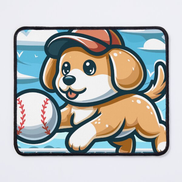 Item preview, Cute Running Dog Baseball Cartoon With Baseball Cap designed and sold by Daqomm.