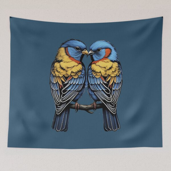 Item preview, COLORFUL LOVE BIRDS CUTE COUPLE designed and sold by digitalartlb.
