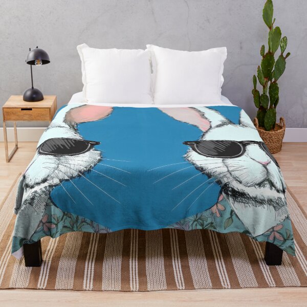 Item preview, Hippie Hues Easter Blues,Bunny in Retro Floral Shirt designed and sold by EmeraldeaArt.