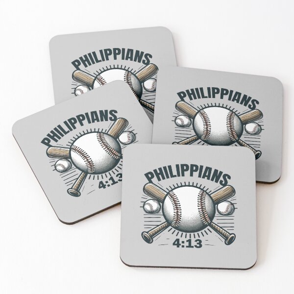 Item preview, Positive Baseball Quote - Philippians 4:13 Bible Verse designed and sold by Daqomm.