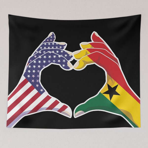 Item preview, Ghana Ghanaian USA United States American America Love Heart Peace designed and sold by FlagX.