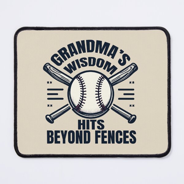 Aperçu de l'œuvre La sagesse de grand-mère frappe au-delà des clôtures Citation positive sur le baseball créée et vendue par Daqomm.