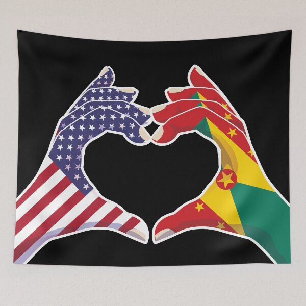 Item preview, Grenada Grenadian USA United States American America Love Heart Peace designed and sold by FlagX.