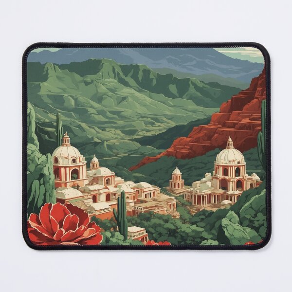 Item preview, Mineral de Angangueo Michoacan Mexico Magic Town Vintage Travel Tourism Poster designed and sold by TravelersGems.
