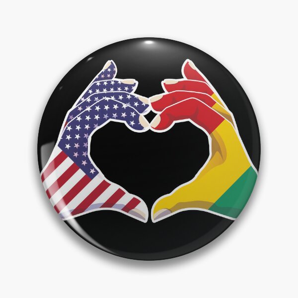 Item preview, Guinea Guinean USA United States American America Love Heart Peace designed and sold by FlagX.