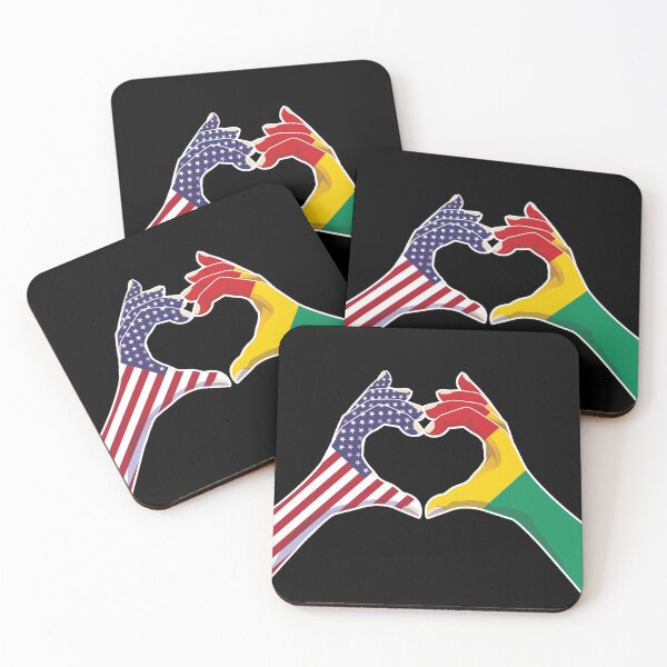 Item preview, Guinea Guinean USA United States American America Love Heart Peace designed and sold by FlagX.