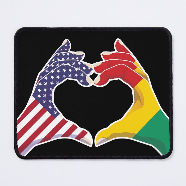 Item preview, Guinea Guinean USA United States American America Love Heart Peace designed and sold by FlagX.