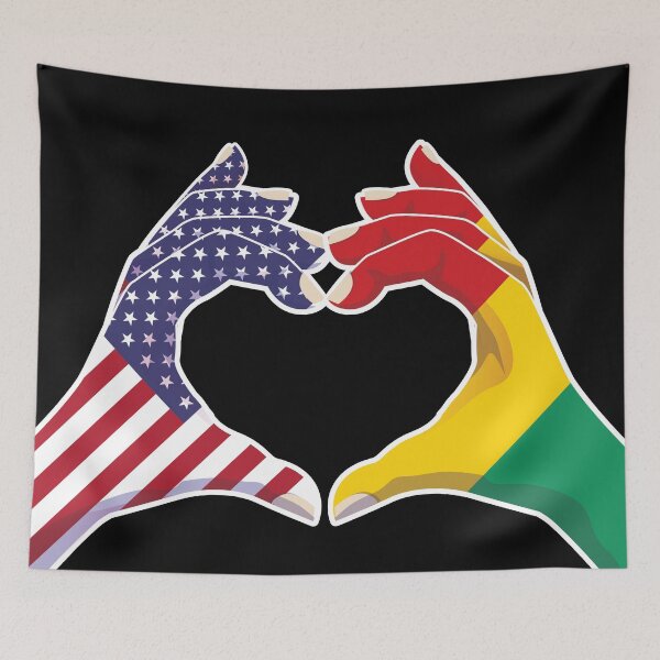 Item preview, Guinea Guinean USA United States American America Love Heart Peace designed and sold by FlagX.
