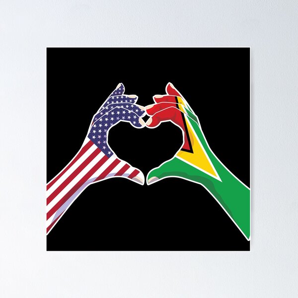 Item preview, Guyana Guyana Estados Unidos Estados Unidos América Amor Corazón Paz designed and sold by FlagX.