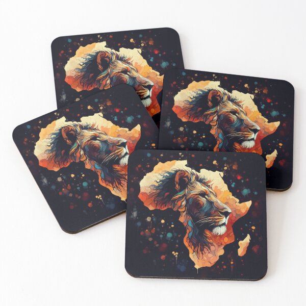 Item preview, Africa silhouette lion savannah abstract style designed and sold by TomFrontierArt.