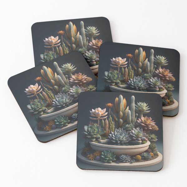 Item preview, Succulents and cacti fountains | ai art designed and sold by marjessas-world.