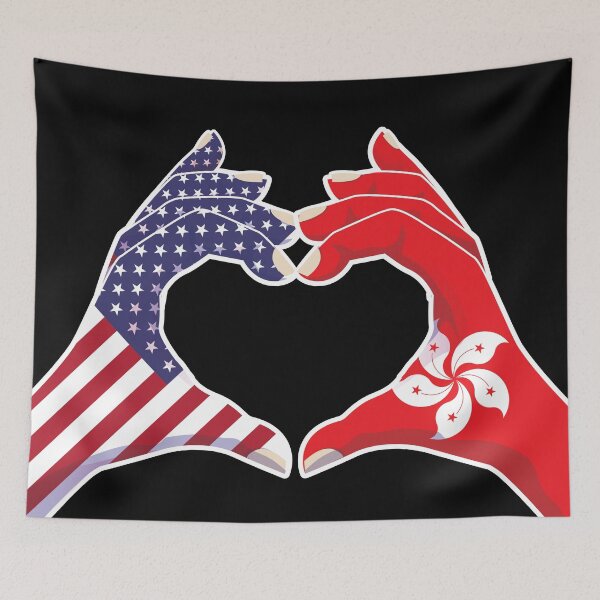 Item preview, Hong Kong Hongkong USA United States American America Love Heart Peace designed and sold by FlagX.