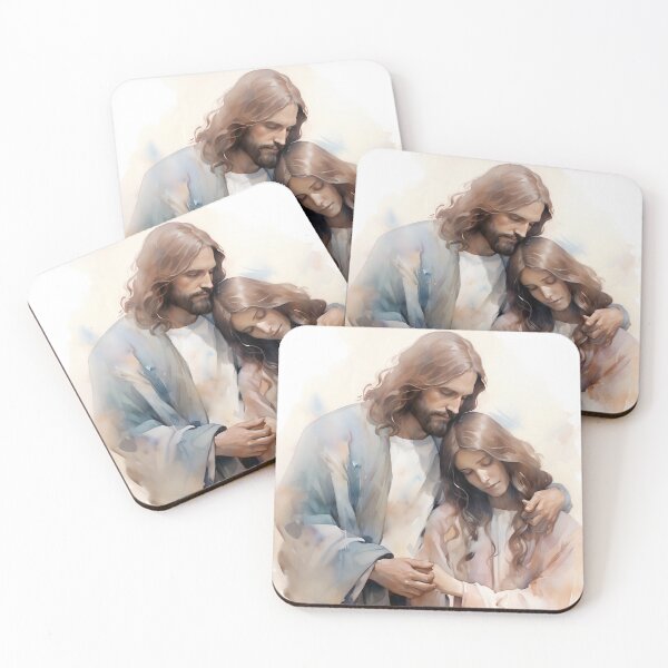 Item preview, Jesus Christ and Saint Mary Magdalene Watercolor Painting designed and sold by AdamesArtStudio.