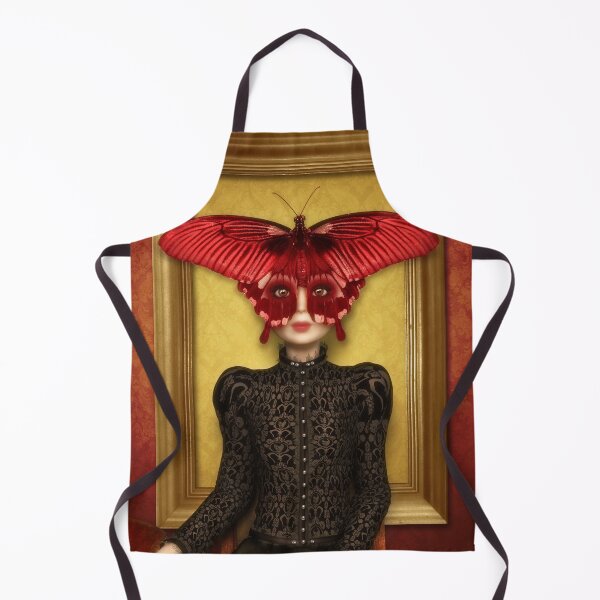 Item preview, Woman with big butterfly mask in a golden frame designed and sold by Britta Glodde.