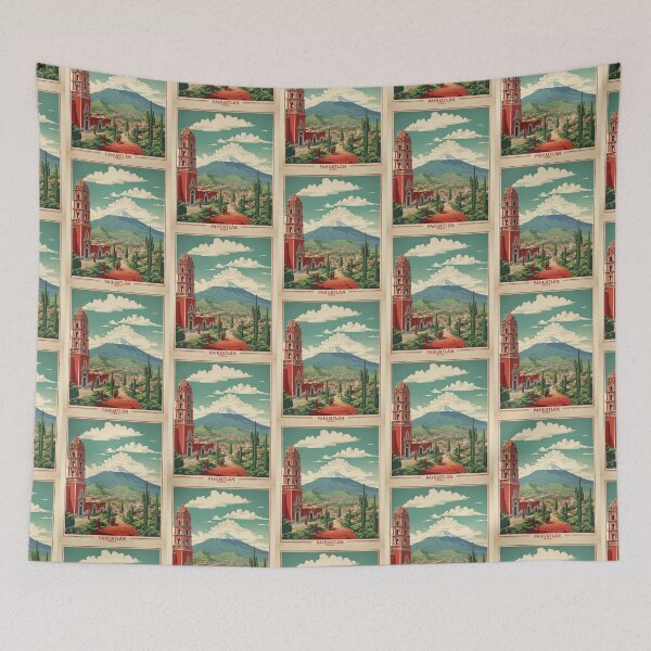 Item preview, Pahuatlan Puebla Mexico Magic Town Vintage Travel Tourism Poster  designed and sold by TravelersGems.