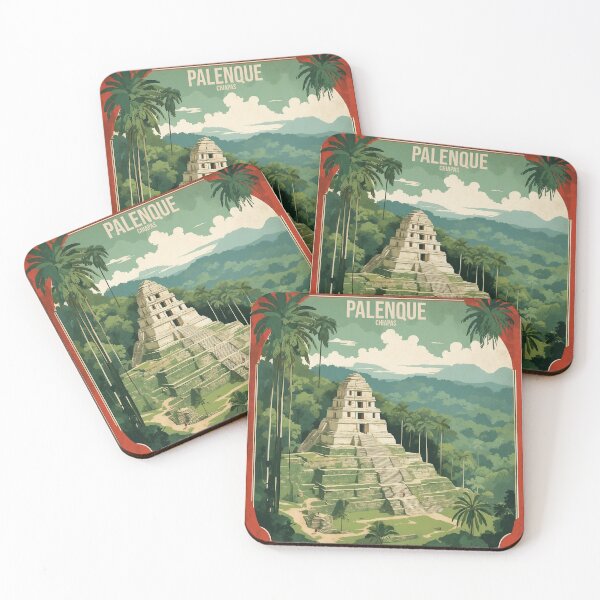 Item preview, Palenque Chiapas Mexico Magic Town Vintage Travel Tourism Poster  designed and sold by TravelersGems.