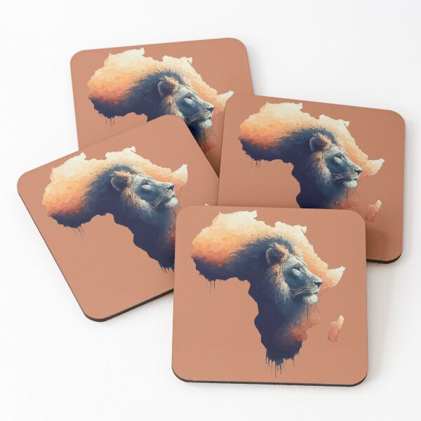 Item preview, Africa silhouette lion savannah abstract style designed and sold by TomFrontierArt.