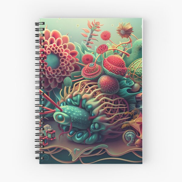 Item preview, 3d illustration, futuristic composition of imaginary flowers and robot insects. Wall decoration to print. designed and sold by David-CoBo.