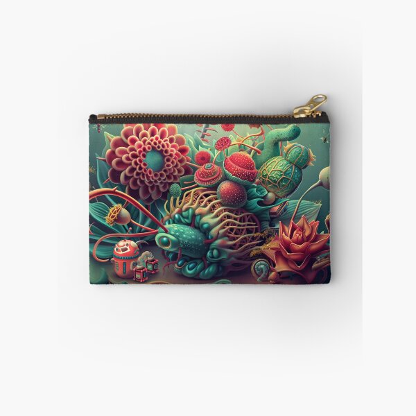 Item preview, 3d illustration, futuristic composition of imaginary flowers and robot insects. Wall decoration to print. designed and sold by David-CoBo.