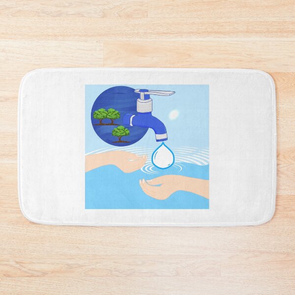Item preview, hand drawing Illustration of environmentally friendly, save water and earth. designed and sold by MigWhimsy.