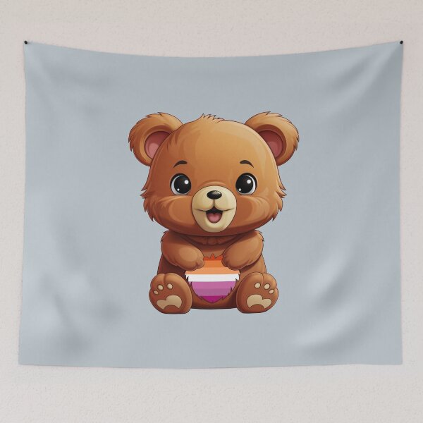 Item preview, Cute Lesbian Pride Flag Bear, Subtle Kawaii Lesbian Bear Design designed and sold by Travelslightly.