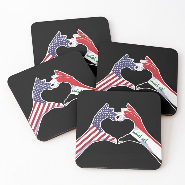 Item preview, Iraq Iraqi USA United States American America Love Heart Peace designed and sold by FlagX.