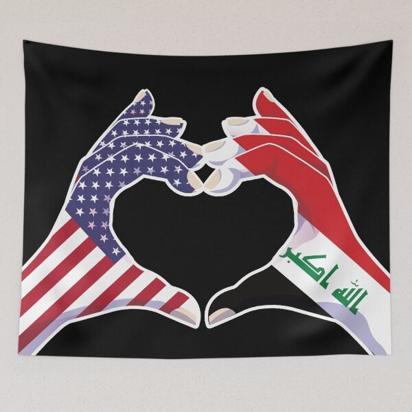Item preview, Iraq Iraqi USA United States American America Love Heart Peace designed and sold by FlagX.