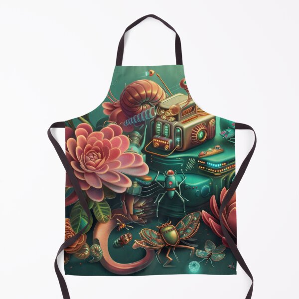 Item preview, 3d illustration, futuristic composition of imaginary flowers and robot insects. Wall decoration to print. designed and sold by David-CoBo.