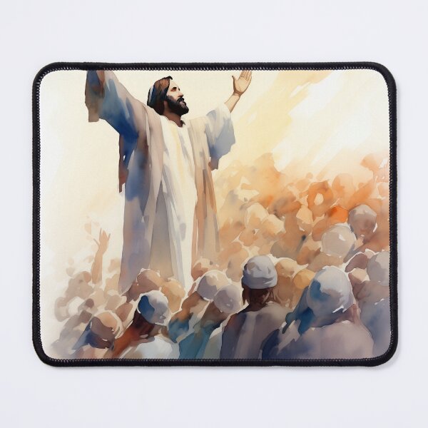 Item preview, Jesus Christ Preaching: Heavenly Discourse Watercolor Painting designed and sold by AdamesArtStudio.