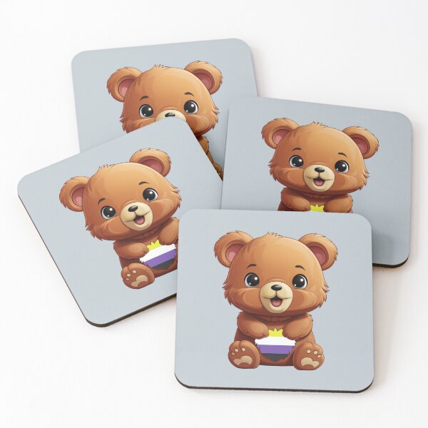Item preview, Cute Nonbinary Pride Flag Bear, Subtle Kawaii Enby Bear Design designed and sold by Travelslightly.