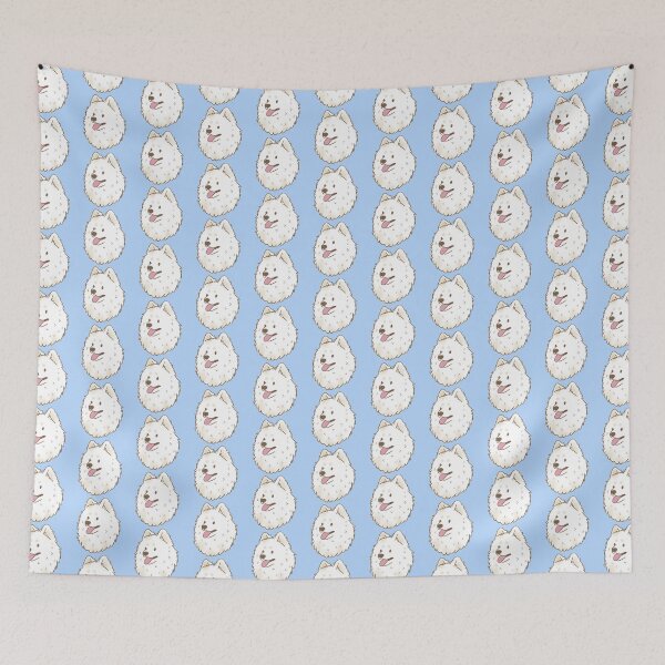 Item preview, White german spitz dog face designed and sold by Yaragold.