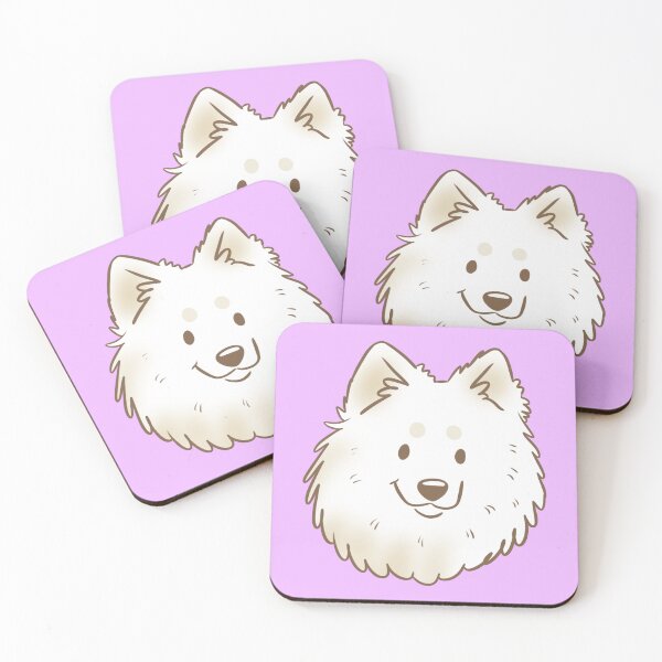 Item preview, White german spitz dog face designed and sold by Yaragold.
