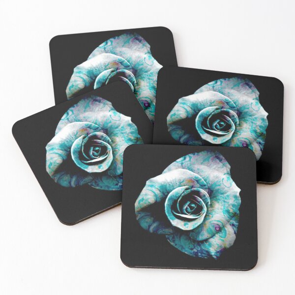 Item preview, Fluid Nature - Marbled Blue Rose - Abstract Acrylic Pour Art designed and sold by vmajzlik.