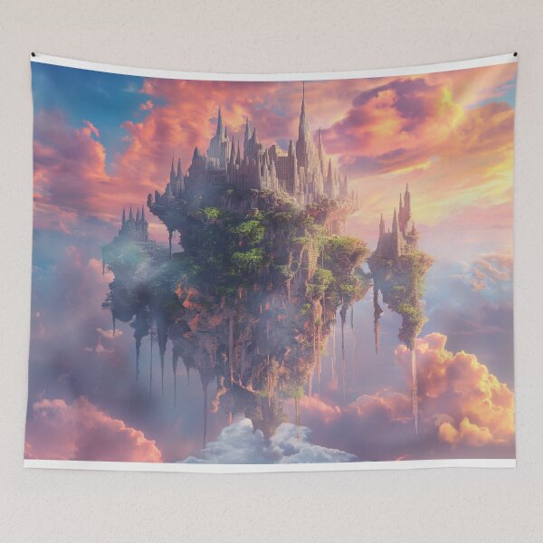 Item preview, Flying Island In The Sunrise Sky - Fantasy Scene designed and sold by AiHead.