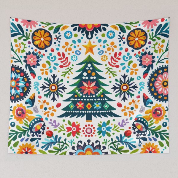Item preview, Scandinavian Folk Art festive tree by heidiannemorris ©️  designed and sold by FOLK ART FUSION by heidiannemorris.