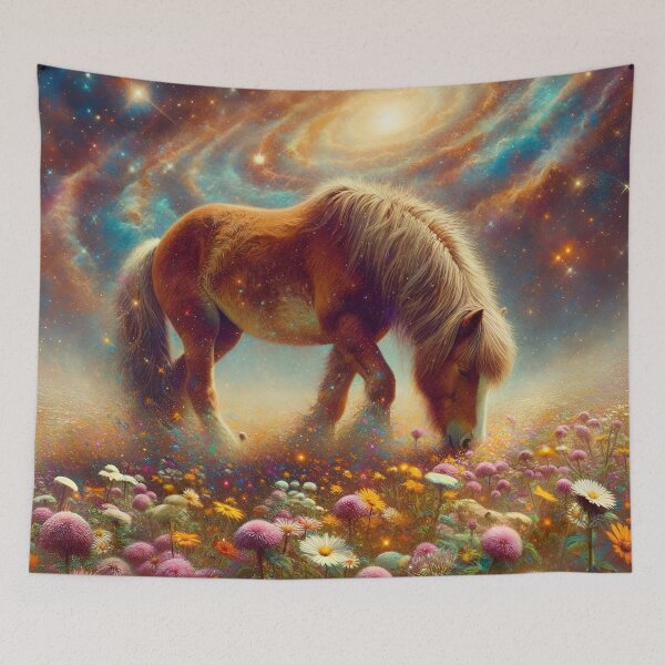 Item preview, Horse in a flower meadow designed and sold by Pferde-Fanshop.