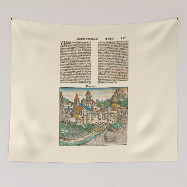 Item preview, Bologna Bononia Roman City Italy - The Nuremberg Chronicle 1493 - Medieval Manuscript Old Book designed and sold by Vintage-TM.