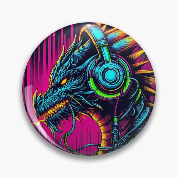 Item preview, 015 - Cyberpunk Dragon with Headphones 2 designed and sold by GoLayout.