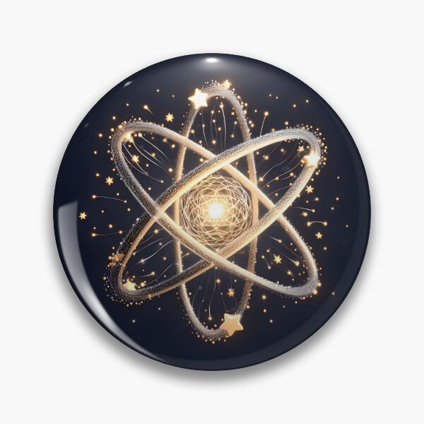 Item preview, black gold science atom bright star on the black sky gift for physics astronomy chemistry teacher  designed and sold by naivnoia.